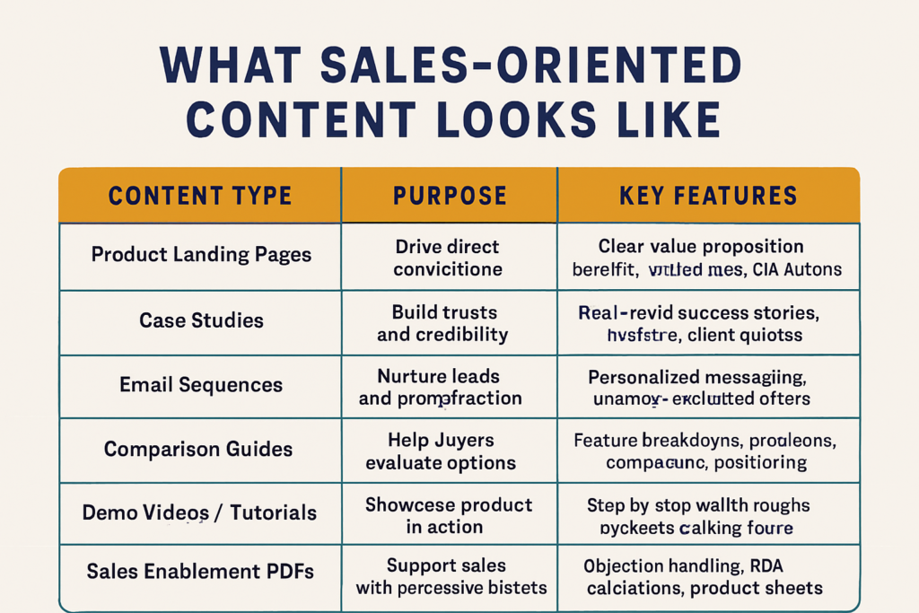 What Sales-Oriented Content Looks Like